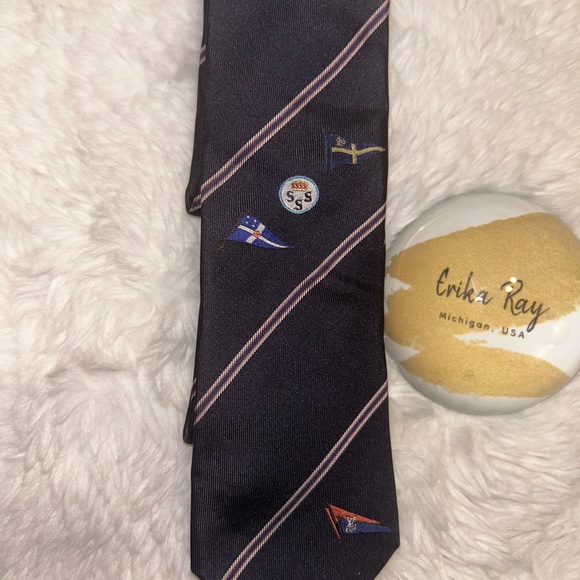 Louis Vuitton Navy Blue Americup Silk Tie - Picture 6 of 8